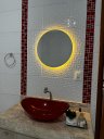 Ver imagem 2 de Espelho Redondo 80cm X 80cm com Led a Pilha ou Fonte.:branco Quente a Pilha