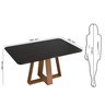 Conjunto Sala de Jantar Mesa Kiara 160x90cm Tampo Vidro/MDF com 6 Cadeiras Yasmin DJ Móveis - 3