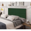 Ver imagem 1 de Cabeceira King Estofado Suspensa Moderna - 1,95 Metros - Verde Musgo Suede