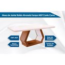 Ver imagem 2 de Mesa de Sala Jantar Alvorada + Tampo Madeirado Curvo 180x90cm Imbuia/Off White - Rufato