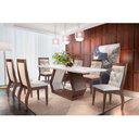 Ver imagem 4 de Mesa de Sala Jantar Alvorada + Tampo Madeirado Curvo 180x90cm Imbuia/Off White - Rufato