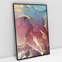Ver imagem 1 de Quadro Decorativo em Canvas Abstrato Mármore Rosa e Azul Perolado TaColado Moldura Flutuante 4,5cm P