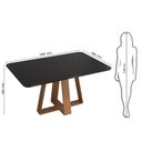 Ver imagem 3 de Conjunto Sala de Jantar Mesa Kiara 160x90cm Tampo Vidro/MDF com 6 Cadeiras Lidia DJ Móveis