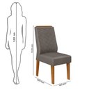 Ver imagem 5 de Conjunto Sala de Jantar Mesa Kiara 160x90cm Tampo Vidro/MDF com 6 Cadeiras Lidia DJ Móveis