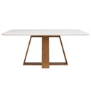 Ver imagem 3 de Conjunto Sala de Jantar Mesa Kiara 160cm Tampo Vidro/MDF com 4 Cadeiras Yasmin Marrom/Freijó/Off White/Veludo Kraft