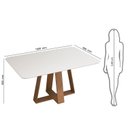 Ver imagem 4 de Conjunto Sala de Jantar Mesa Kiara 160cm Tampo Vidro/MDF com 4 Cadeiras Yasmin Marrom/Freijó/Off White/Veludo Kraft