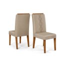 Ver imagem 7 de Conjunto Sala de Jantar Mesa Kiara 160cm Tampo Vidro/MDF com 4 Cadeiras Yasmin Marrom/Freijó/Off White/Veludo Kraft