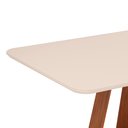 Ver imagem 6 de Conjunto Sala de Jantar Mesa Kiara 160cm Tampo Vidro/MDF com 4 Cadeiras Yasmin Marrom/Freijó/Off White/Veludo Kraft