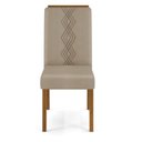 Ver mais imagens de Conjunto Sala de Jantar Mesa Kiara 160cm Tampo Vidro/MDF com 4 Cadeiras Yasmin Marrom/Freijó/Off White/Veludo Kraft