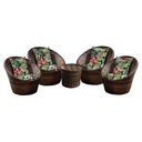 Ver imagem 1 de Conjunto de Poltronas Fibra Sintética Bola - 4 Poltronas + 1 Mesa Centro - Tecido Saquarema