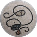 Ver imagem 2 de Mesa Redonda Miró Tampo em Mosaico Base em Ferro 4 Lugares Branco