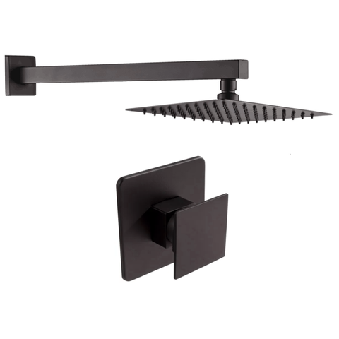 Kit Ducha 20x20 Slim C/ Acabamento para Registro Monocomando Base Deca 4493 Cogumelo Preto Fosco