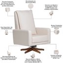 Ver imagem 4 de Poltrona de Amamentação com Balanço Giratória Noah D02 Bouclê Off White B-114 - Lyam Decor