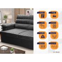 Ver imagem 2 de Sofá Retrátil Reclinável 2 Lugares com Molas 1,50m Quantum Suede Velut Cinza - King House