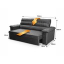Ver imagem 3 de Sofá Retrátil Reclinável 2 Lugares com Molas 1,50m Quantum Suede Velut Cinza - King House