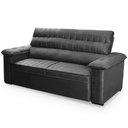 Ver imagem 4 de Sofá Retrátil Reclinável 2 Lugares com Molas 1,50m Quantum Suede Velut Cinza - King House