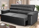 Ver imagem 1 de Sofá Retrátil Reclinável 2 Lugares com Molas 1,50m Quantum Suede Velut Cinza - King House