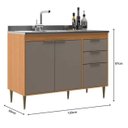 Ver imagem 4 de Cozinha 6 Peças C/ Portas Embutidas, Módulos Versáteis P/ Montagem em Diferentes Paredes, Otimizando