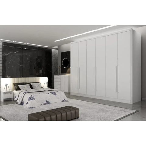 Guarda Roupa Casal Robust 6 Portas 8 Gavetas - Móveis Novo Horizonte: Branco