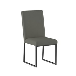 Cadeira de Jantar com Base Ferro Preto Luxo Balaqui Decor Cor:cinza