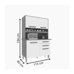 Cozinha Compacta 4 Portas 2 Gavetas Sofia Plus Imop - 4
