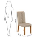 Ver imagem 5 de Kit 2 Cadeiras para Sala de Jantar Yasmin Marrom/Freijó/Kraft