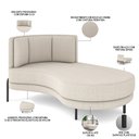 Ver imagem 3 de Sofá Chaise Longue Sala de Estar Living Lucca Direito D02 Bouclê Creme B-54 - Lyam Decor