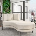 Ver imagem 2 de Sofá Chaise Longue Sala de Estar Living Lucca Direito D02 Bouclê Creme B-54 - Lyam Decor