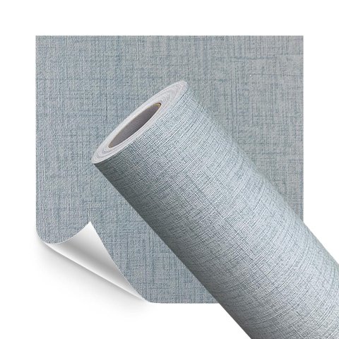 Papel de Parede Adesivo Lavavel Textura Linho Casual Jeans 5m