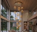 Ver imagem 1 de Pendente Moderno Glass 60cm 12 Vidros Âmbar 20cm C Lâmp. LED