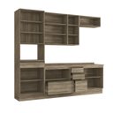 Ver imagem 3 de Cozinha Modulada Completa 7 Peças 10 Portas com Torre Quente Tampo e Porta de Vidro Maxxi