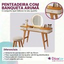 Ver imagem 3 de Penteadeira com Banqueta Arumã Espelho LED Pés em Madeira