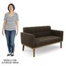 Sofá Namoradeira e 2 Poltronas Base Madeira Castanho Ana Suede Marrom - 5