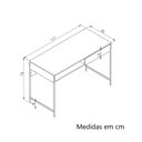 Ver imagem 3 de Mesa de Escritório Escrivaninha para Computador Home Office Aço 1 Gaveta Marrom Madeira e Preto