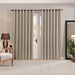 CORTINA CORTA LUZ 2.60M X 2.30M ILHOS BELLA JANELA 2,60x2,30, BEGE - 2 CORTINA CORTA LUZ 2.60M X 2.30M ILHOS BELLA JANELA 2,60x2,30, BEGE - 2