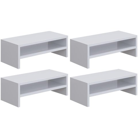 Kit 04 Suportes para Monitor Stand Home Office Lap 63 Cm L03 Branco - Lyam