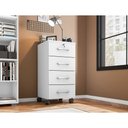 Ver imagem 2 de Gaveteiro Gávea Organizador 4 Gavetas com Rodinhas - Branco