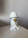 Ver imagem 1 de Escultura em Resina Menina com Cachorro Branco com Dourado