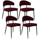Ver imagem 2 de Kit 04 Cadeiras Estofada para Sala de Jantar Serena Preto C01 Bouclê Vermelho Bordô - Lyam Decor