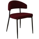Ver imagem 3 de Kit 04 Cadeiras Estofada para Sala de Jantar Serena Preto C01 Bouclê Vermelho Bordô - Lyam Decor