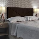 Ver imagem 2 de Cabeceira Módulos V Almofadada para Cama Luxo Clean Suede Rbl:solteiro Tradicional/marrom