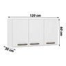 Armário 120cm com 3 Portas Gabi Luciane Branco Polar - 4