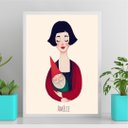 Ver imagem 2 de Quadro Amelie Poulain com Gnomo 24x18cm - com Vidro:moldura Branca