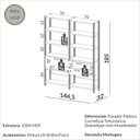 Ver imagem 3 de Estante de Livros 100% MDF 144CMX185CM Estantes 2 Unidades Dalla Branco/Freijó/Off White