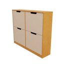 Ver imagem 1 de Sapateira Milano 4 Portas para 16 Pares de Sapato Creme/freijó - Panorama Móveis