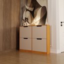 Ver imagem 3 de Sapateira Milano 4 Portas para 16 Pares de Sapato Creme/freijó - Panorama Móveis