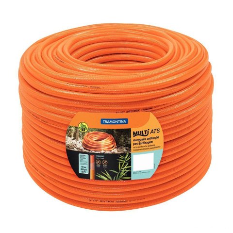 Mangueira Antitorção Multi Ats 1-2 Tramontina Laranja em Pvc 3 Camadas 200 M Tramontina