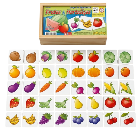 Jogo de Memória Frutas e Hortaliças em Madeira
