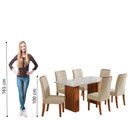Ver imagem 7 de Conjunto de Mesa Sala de Jantar Ripada Tampo com Vidro Santiago 1,60m 6 Cadeiras Grécia Dobuê