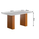 Ver imagem 3 de Conjunto de Mesa Sala de Jantar Ripada Tampo com Vidro Santiago 1,60m 6 Cadeiras Grécia Dobuê